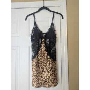 Very Sexy Victoria's Secret Lace Leopard Slip Dress- Size Small- Black